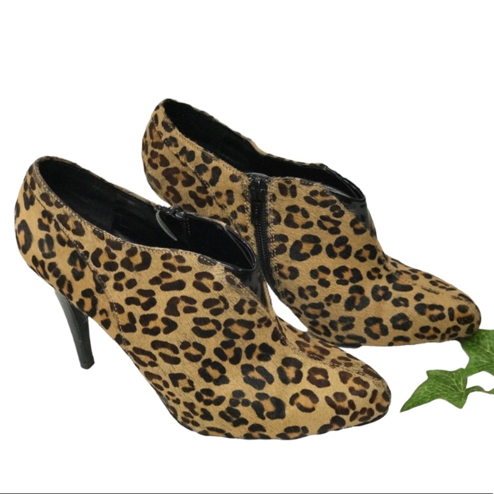 Charles David calf hair leopard booties